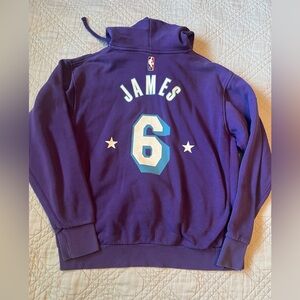 Nike NBA LeBron James Purple Hoodie with Number 6 and Stars